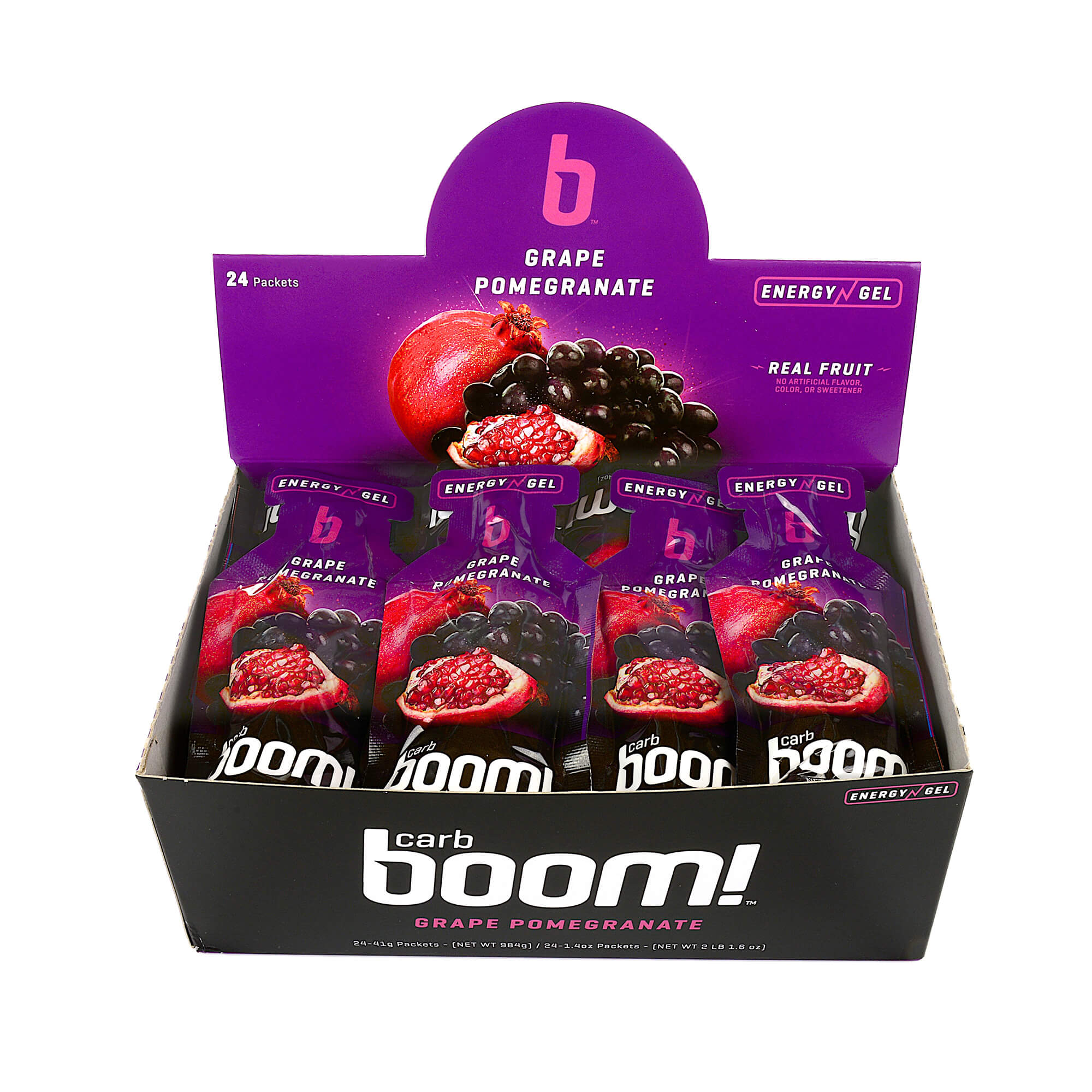 Carb Boom! Energy Gel 24-PACK - Grape Pomegranate – Boom Nutrition Inc.